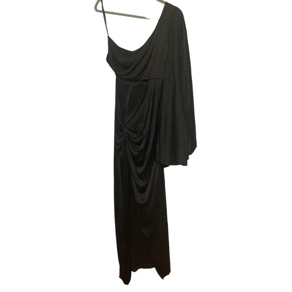 Michael Costello X Revolve Kamaria Gown One Shoulder Cut-Out Slit Black Size XXS - Picture 6 of 16